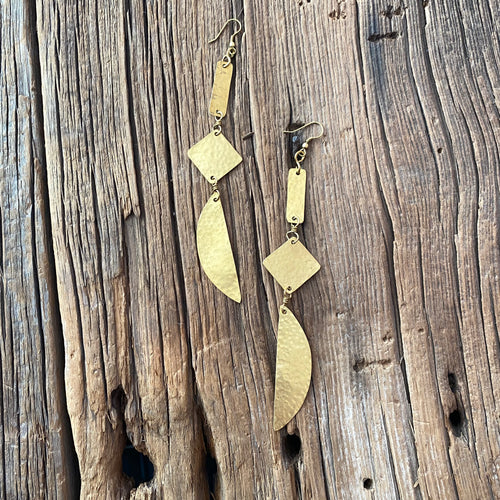 Mixed Shapes Brass Earring
