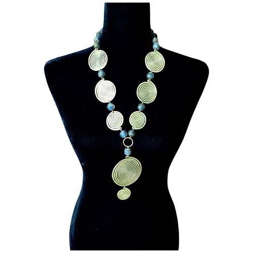 Brass Glass Surutia Necklace