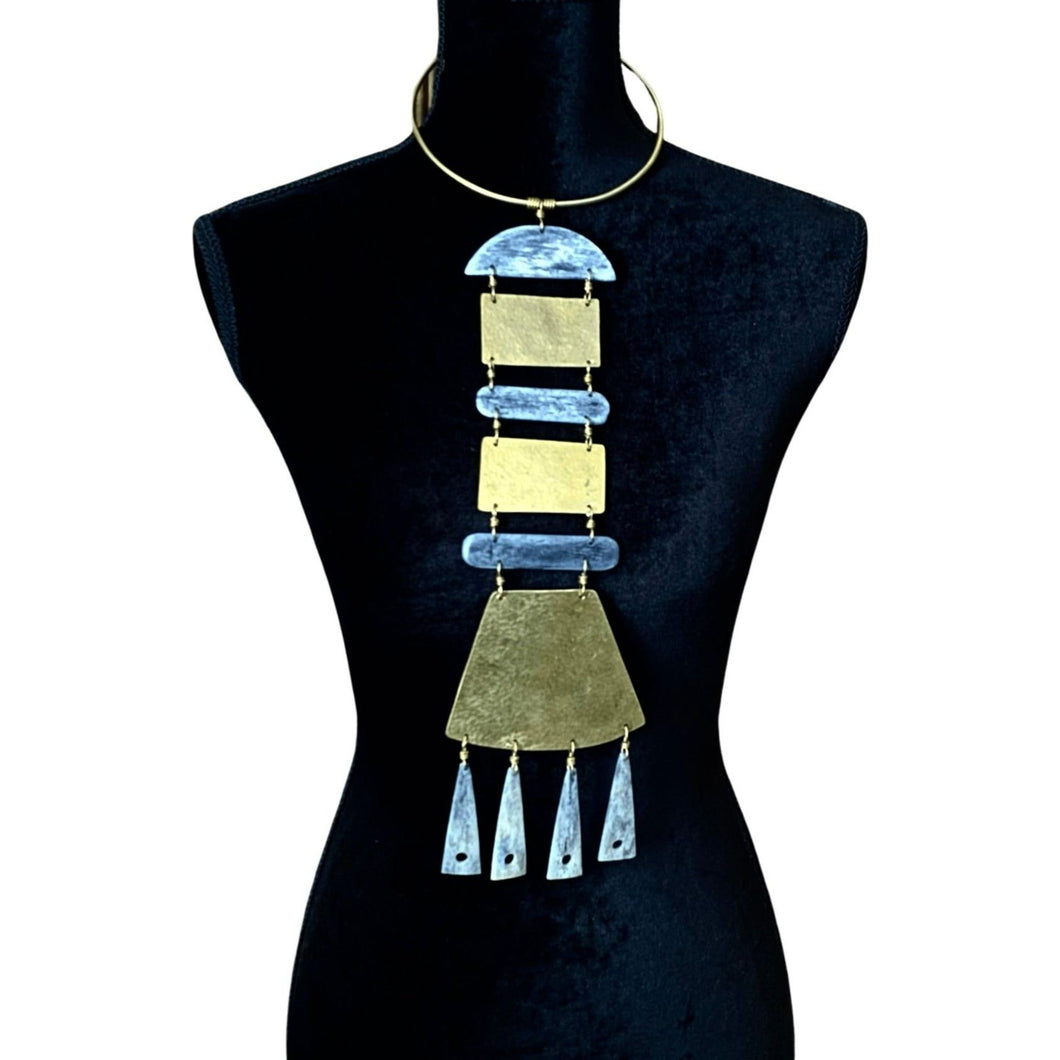 Grey Fringe Pendant