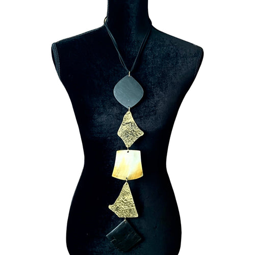Funky Mix Brass Choker Pendant