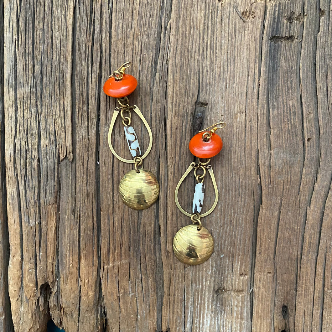 Hoop Batik Resin Earrings