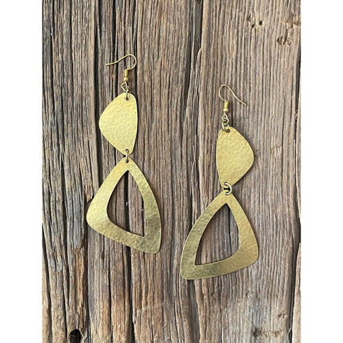 Brass Abstract Earrings