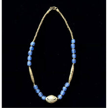 Load image into Gallery viewer, Simple Glass Bead Brass Necklace