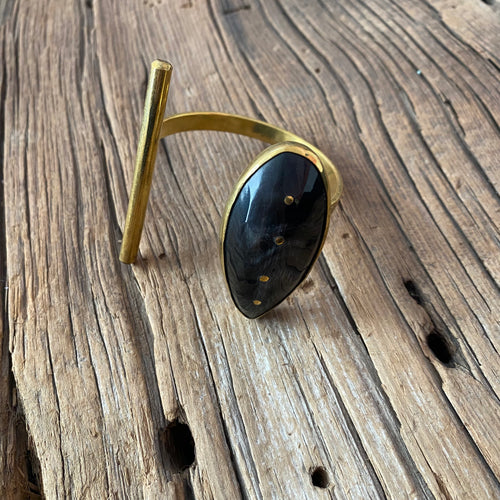 Dark Polished Horn Cuff