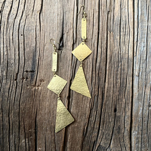 Mixed Shapes Brass Earring II