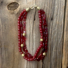 Load image into Gallery viewer, Bohemian Glass with Brass Necklace
