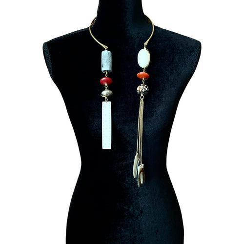 Double Tassel Mixed Beads Necklace