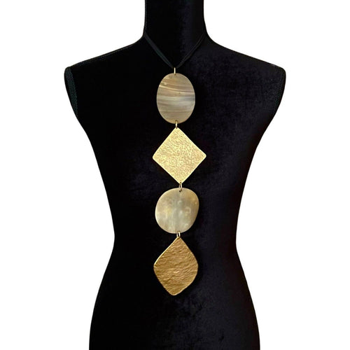 Diamond Brass Choker Pendant