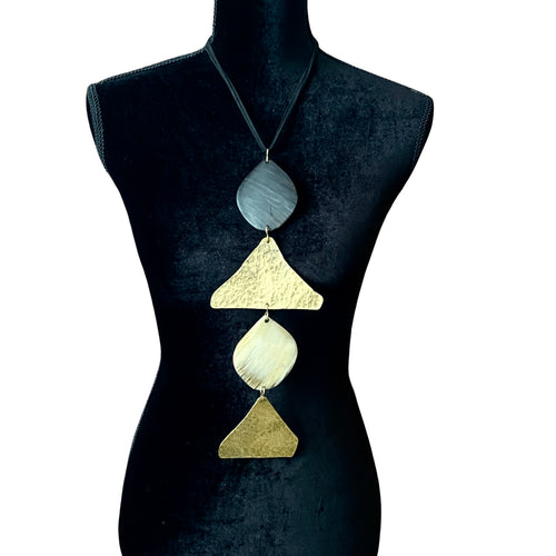 Triangle Brass Choker Pendant